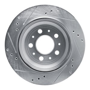 Volvo V70 Brake Rotor (1) - Rear Right - R1 Concepts - Drilled & Slotted - Silver - 2000